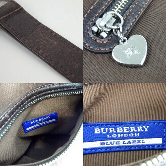 Authentic BURBERRY BLUE LABEL reversible Tote Bag canvas/leather